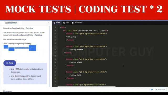 Mock Tests | Coding Test 2 | Bootstrap Spacing Utility - Padding | AYTCG | #nxtwave #ccbp смотреть онлайн
