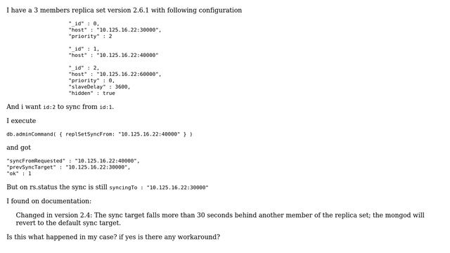 Databases: MongoDB syncingTo change смотреть онлайн