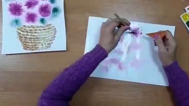 Мастер-класс по рисованию "Букет из астр" смотреть онлайн