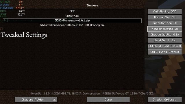 Minecraft 1 18 Optifine+SEUS Renewed i5 2500 GT 1030 8GB RAM смотреть онлайн