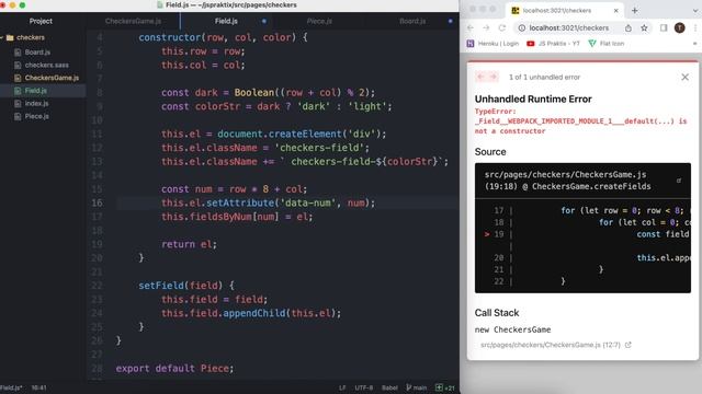 Checkers - 3. Early Refactoring - JavaScript simple game coding смотреть онлайн