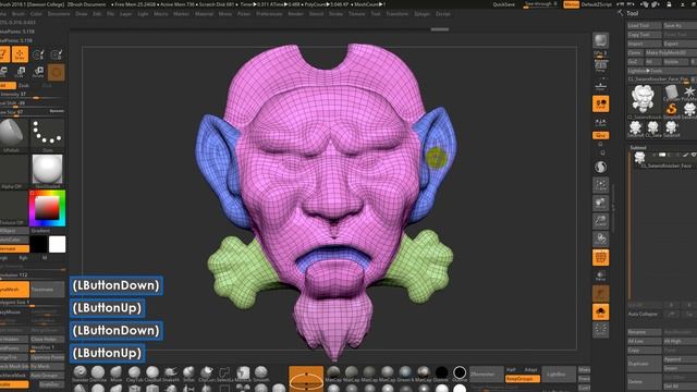 6 Zbrush 2018: Polygroups, Zremesh, Unwrap and Baking Normals смотреть онлайн