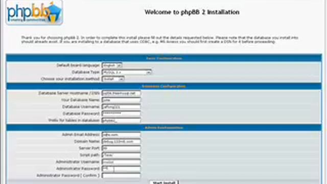 phpBB2 Installation смотреть онлайн