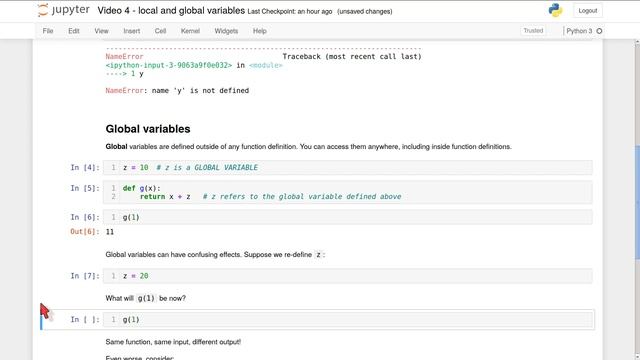 MATH0011 video 4: local and global variables смотреть онлайн