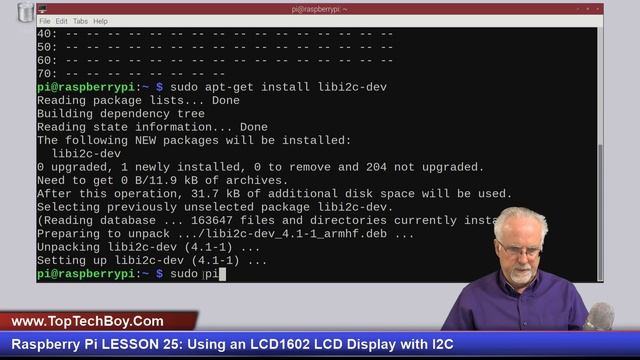 Raspberry Pi LESSON 25: Using an LCD1602 LCD Display with I2C смотреть онлайн