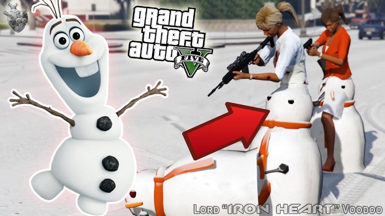 GTA V! СНЕЖНЫЕ БАБЫ ОТРЫВАЮТ МОРКОВКИ! ХОЛОДНОЕ СЕРДЦЕ ГТА 5! СНЕГОВИК ОЛАФ! GTA 5 MOD [ГТА 5 МОДЫ] смотреть онлайн