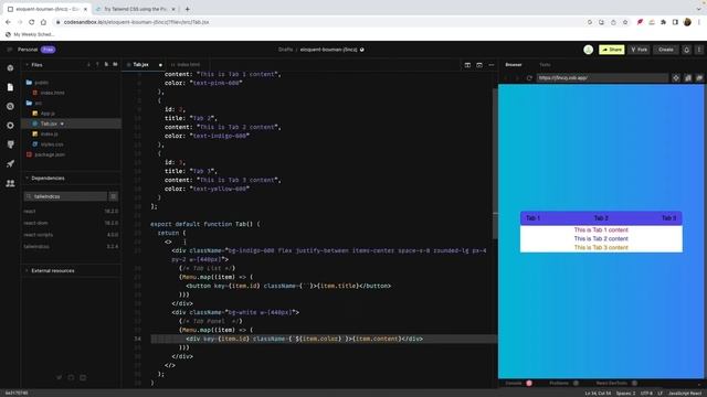 How to Create Tab Component using React JS and Tailwind | React Beginner Project смотреть онлайн