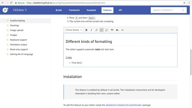 CKEditor 5 - Text autoformatting смотреть онлайн