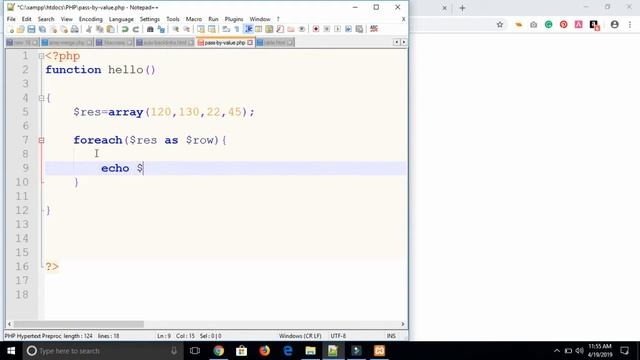 Pass by value | Examples | PHP Tutorials for beginners - 28 | HINDI смотреть онлайн