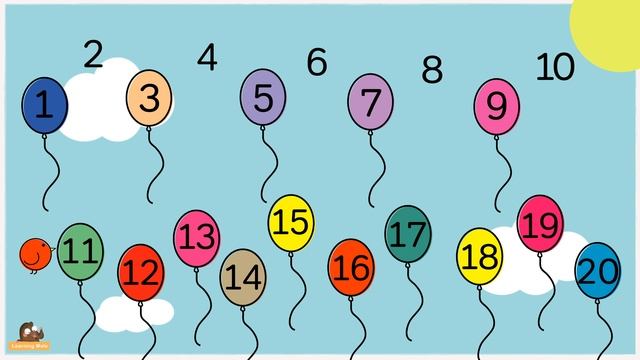 Counting on from 1 to 20 - Even and Odd Numbers | Odd and Even Number for Kids | Numbers for kids смотреть онлайн