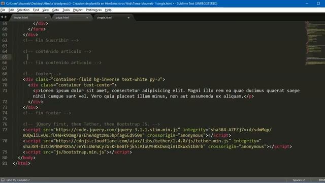 #4 Creando nuestro Page.html y Single.html con Bootstrap 4 - Cómo hacer temas para Wordpress смотреть онлайн