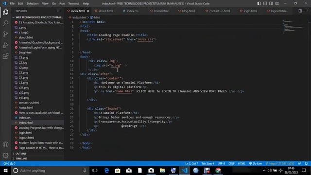 Developing an interactive website by use of css,html and JavaScript смотреть онлайн