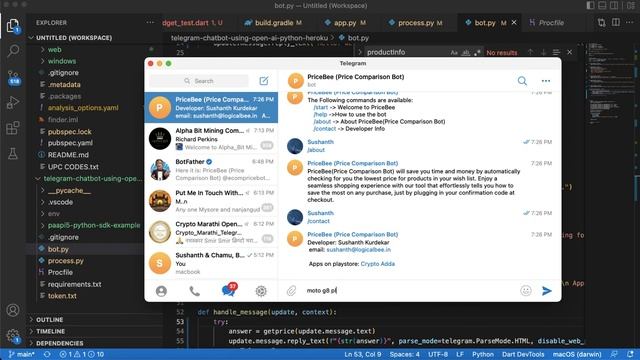 How To Create A Telegram Bot With Python | Real-time Price Comparison Bot using Telegram, Python смотреть онлайн