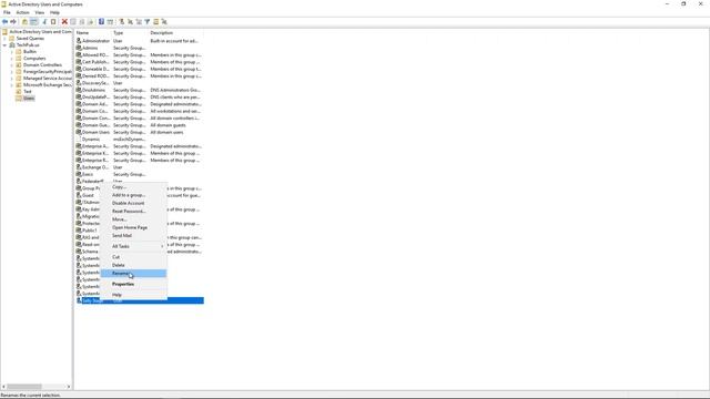 How to rename an Active Directory user in Windows Server 2019 смотреть онлайн
