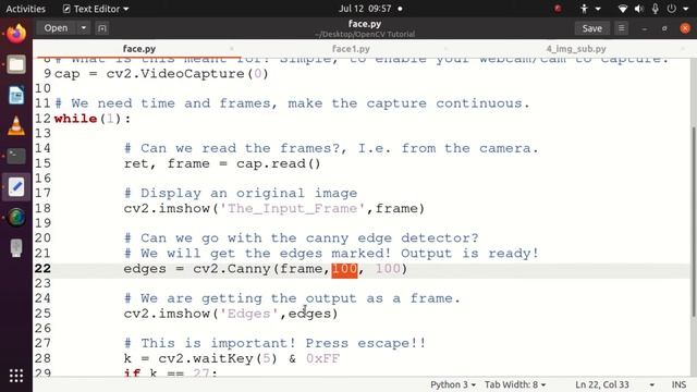 14. Realtime Edge Detection for Video Feed - with OpenCV смотреть онлайн