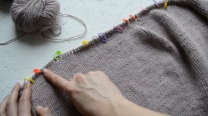 Капор (капюшон) спицами из ангоры - Мастер класс