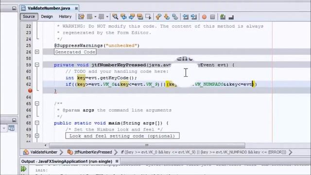 Validating a TextField for Number in Java-Swing смотреть онлайн