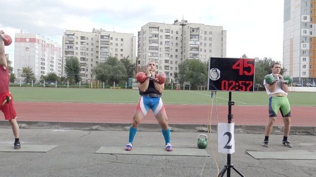 Иван Денисов Чемпионат Челябинска по гиревому спорту. Толчок, рывок, длинный цикл 32 кг смотреть онлайн