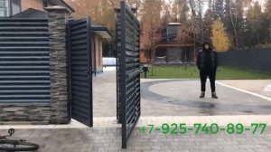 Распашные ворота, монтаж автоматики. Забор жалюзи
