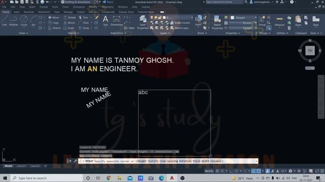 Text Command in AutoCAD ǀǀ Single line Text, Multiline Text ǀǀ AutoCAD Bangla Tutorial ǀǀ tg's stud смотреть онлайн