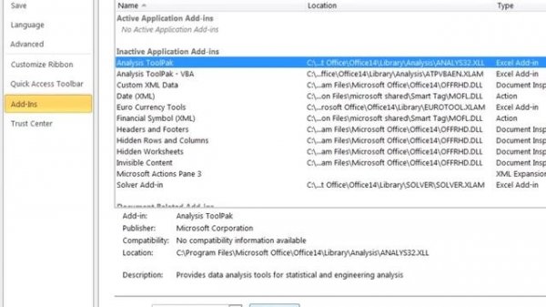 How to Install the Data Analysis ToolPak in Microsoft Excel