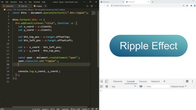 Button Ripple Effect On Click With CSS & Vanilla JavaScript | Project #13 смотреть онлайн