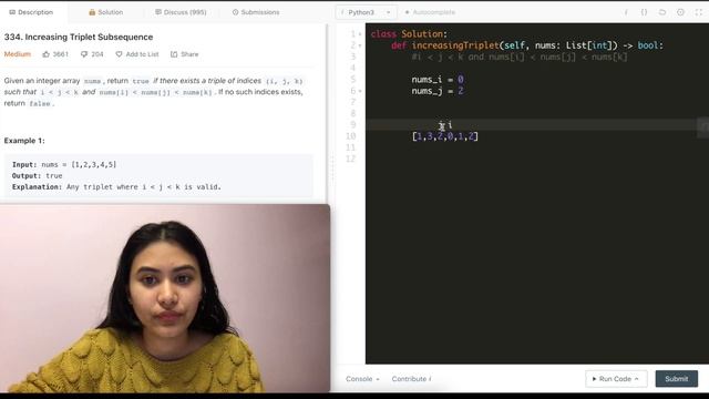 Increasing Triplet Subsequence - LeetCode 334 - Python [O(n) time and O(1) space] смотреть онлайн