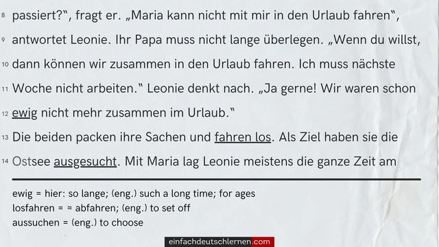 #614 Geschichte zum Lesen & Hören | Thema: Bester Urlaub, den Leonie je hatte - A2-B1 #dldh смотреть онлайн
