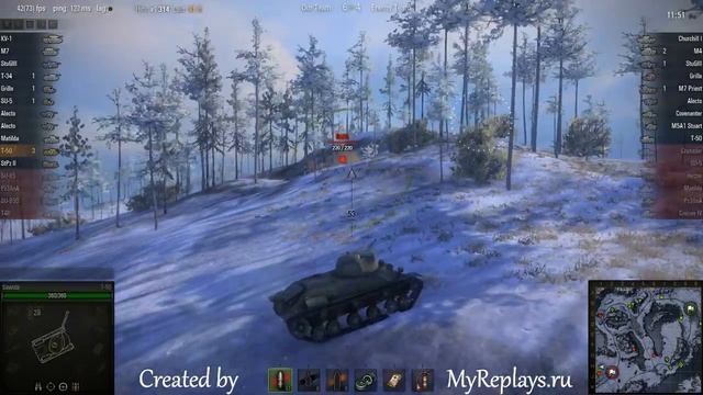 WOT: Arctic Region - T-50 - 8 frags - смотреть онлайн