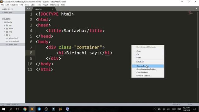 05 – Sodda loyiha tuzilmasi. Fayllarni ulashdagi noqulaylik | Sublime Textni sozlash смотреть онлайн