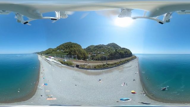 Лазаревское - Чемитоквадже 2019, пляж, сноркелинг, закат, 360VR смотреть онлайн