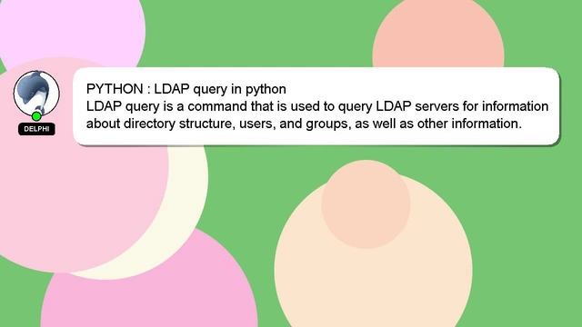 PYTHON : LDAP query in python смотреть онлайн