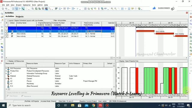 Resource Levelling in Primavera P6 (Watch & Learn) смотреть онлайн
