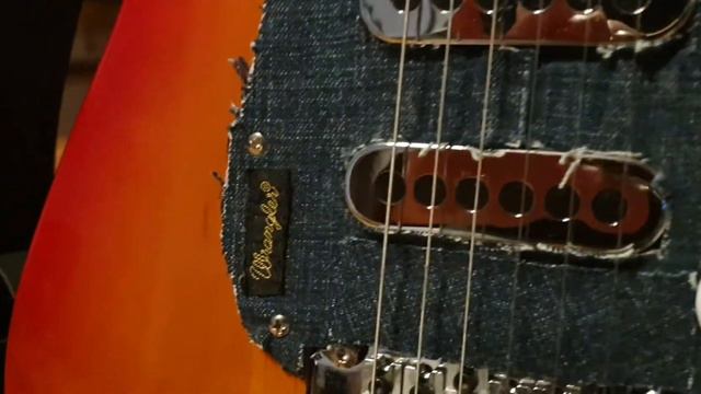 Fender Stratocaster, Burns Tri-sonic Pickups, Floyd Rose Tremolo, Wrangler Blue Jeans Pickguard