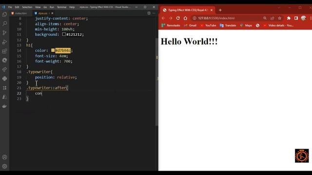 Auto Typing Text Effect with ONLY HTML & CSS смотреть онлайн