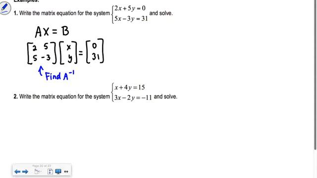 Section 4.4 Algebra 2 - Inverse Matrices смотреть онлайн