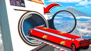 ПРЫЖКИ В ОГРОМНУЮ СТИРАЛЬНУЮ МАШИНУ НА САМОМ ДЛИННОМ ЛИМУЗИНЕ МОЛНИЯ МАКВИН  ГТА 5 МОДЫ РАЙЛЮХА