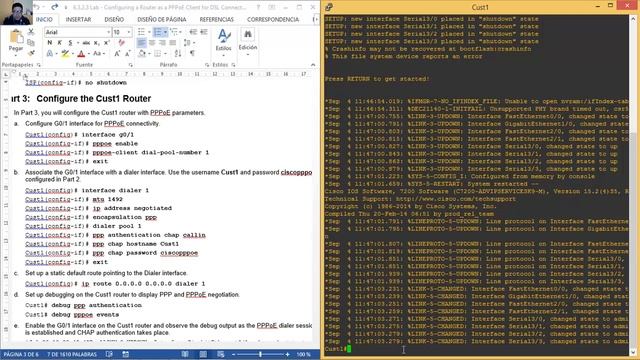 3.2.2.7 - 6.3.2.3 Lab - Configuring a Router as a PPPoE Client for DSL Connectivity (GNS3) смотреть онлайн