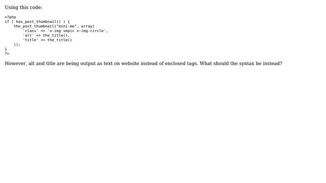 Wordpress: array set title and alt in the_post_thumbnail смотреть онлайн