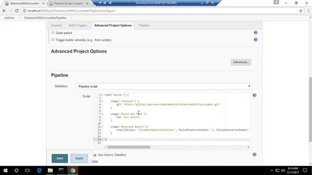 Part10 - Working with stage view in Jenkins 2.0 for pipeline project смотреть онлайн