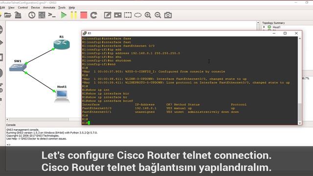 How to Configure Telnet on Cisco Router using GNS3 and Virtual Machine | SYSNETTECH Solutions смотреть онлайн
