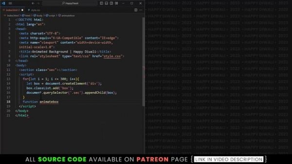 Diwali Background Animation in CSS & Javascript