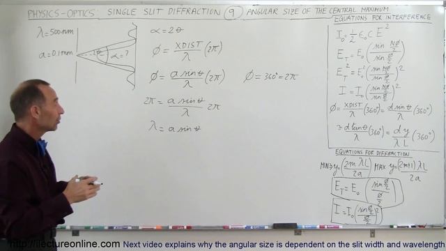 Physics - Optics: Single Slit Diffraction (9 of 15) Angular Size of the Central Maximum смотреть онлайн