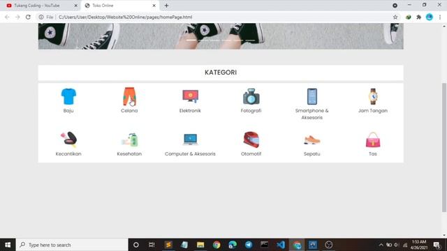Membuat Website Toko Online Menggunakan Bootstrap 5 #6. Homepage [2/3] Kategori & Tampilan Produk смотреть онлайн