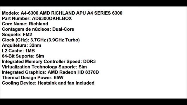 unboxing Processador a4 6300 fm2 3 7 ghz box ad6300okhlbox смотреть онлайн