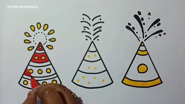 Diwali crackers drawing - Diwali drawing easy - Diwali drawing for kids - kids drawing coloring смотреть онлайн