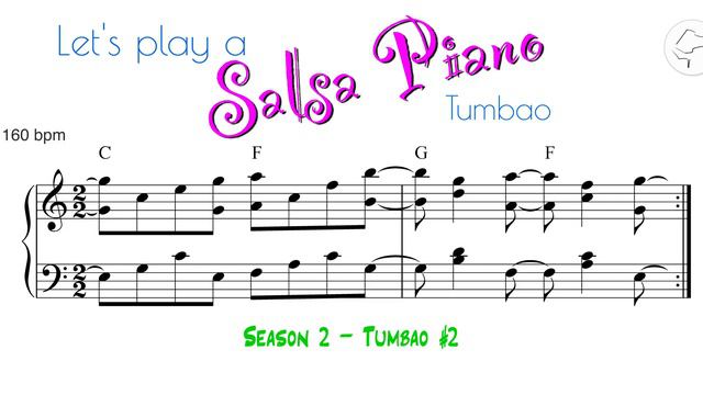 Playalong for "Season 2: Let's Play A Salsa Piano Tumbao #2" 160 bpm смотреть онлайн