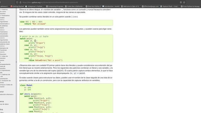 Tutorial de Python 4.6. La sentencia match смотреть онлайн