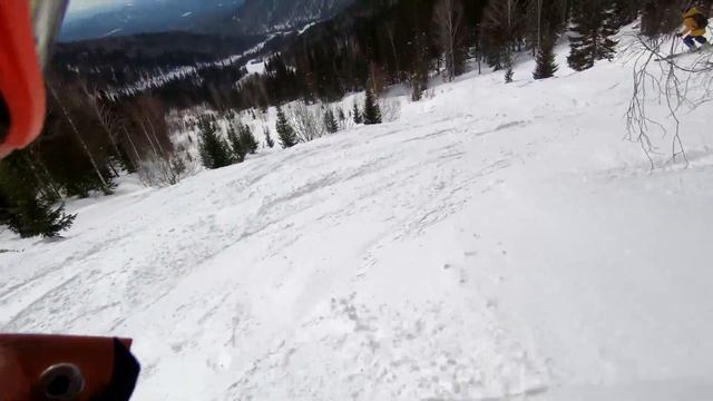 Шерегеш Сектор Е. Спуск с горы через лес 12.03.2021 смотреть онлайн
