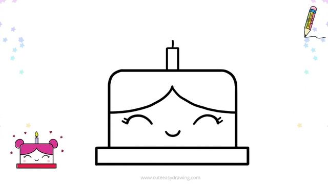 How to Draw a Cute Girl Cake - Drawing and Coloring for Kids and Toddlers смотреть онлайн